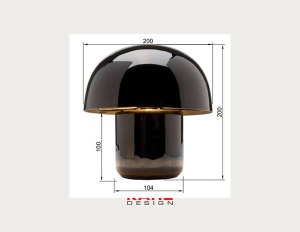 KARE Lampa stołowa design Mushroom, czarny, salon / jadalnia, metal, design