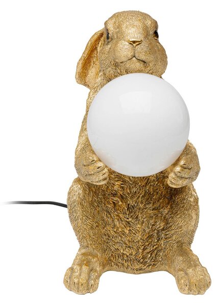 KARE Lampa stołowa design Sweet Rabbit, mosiężny / złoty, salon / jadalnia, tworzywo sztuczne, design