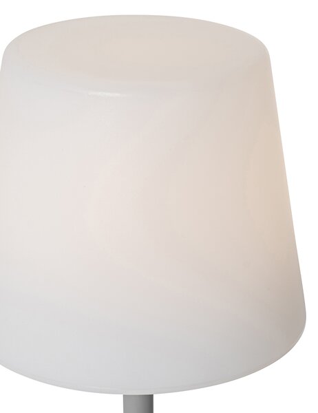 Lampa stołowa szara, ładowalna, z diodą LED i ściemniaczem IP54 - Jude
