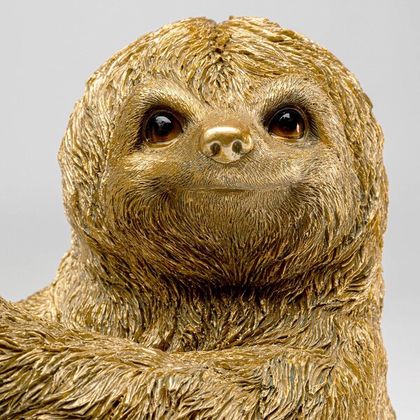 KARE Lampa stołowa design Animal Sloth, mosiężny / złoty, salon / jadalnia, tworzywo sztuczne, design