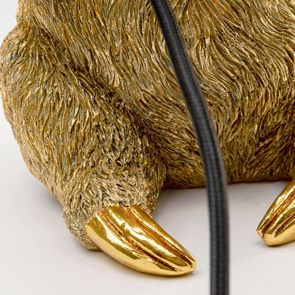 KARE Lampa stołowa design Animal Sloth, mosiężny / złoty, salon / jadalnia, tworzywo sztuczne, design