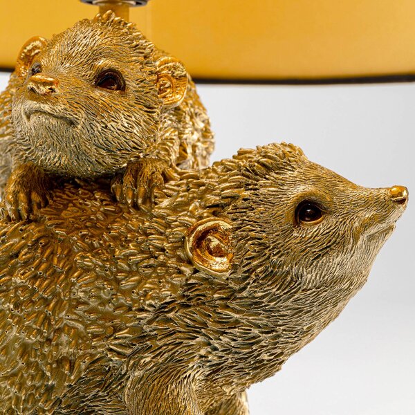 KARE Lampa stołowa design Animal Hedgehog Family, mosiężny / złoty, salon / jadalnia, tworzywo sztuczne, design