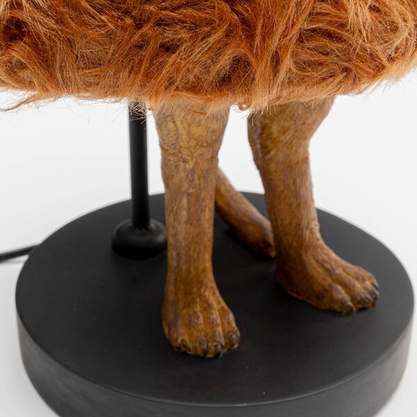 KARE Lampa stołowa design Animal Meerkat Fur, brązowy / rdzawy, salon / jadalnia, tworzywo sztuczne, design