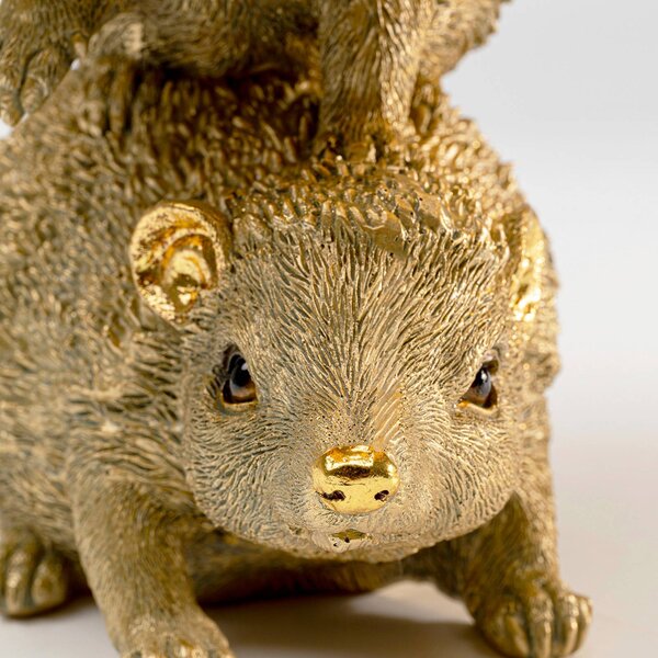 KARE Lampa stołowa design Animal Hedgehog Family, mosiężny / złoty, salon / jadalnia, tworzywo sztuczne, design