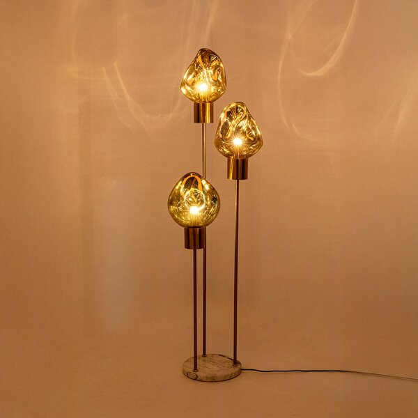 KARE Lampa stojąca designerska Supernova, mosiężny / złoty, salon / jadalnia, szkło, design