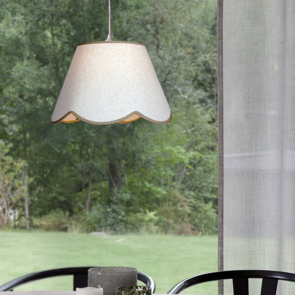 PR Home Lampa wisząca Nell, możliwość ściemniania, biały / opal, salon / jadalnia, tkanina / materiał / jedwab