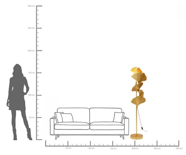 KARE Lampa stojąca designerska Yuva, mosiężny / złoty, salon / jadalnia, metal, design