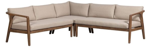 Brązowa tapicerowana sofa ogrodowa (w kształcie litery L) Biam – WOOOD