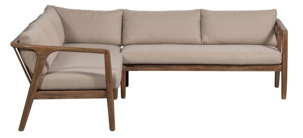 Brązowa tapicerowana sofa ogrodowa (w kształcie litery L) Biam – WOOOD