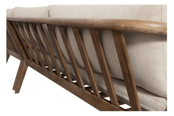 Brązowa tapicerowana sofa ogrodowa (w kształcie litery L) Biam – WOOOD