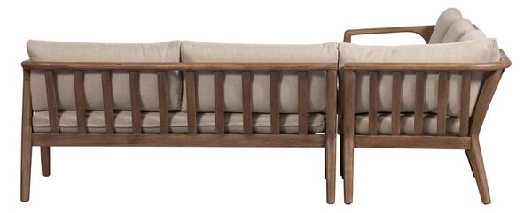 Brązowa tapicerowana sofa ogrodowa (w kształcie litery L) Biam – WOOOD