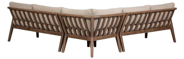 Brązowa tapicerowana sofa ogrodowa (w kształcie litery L) Biam – WOOOD