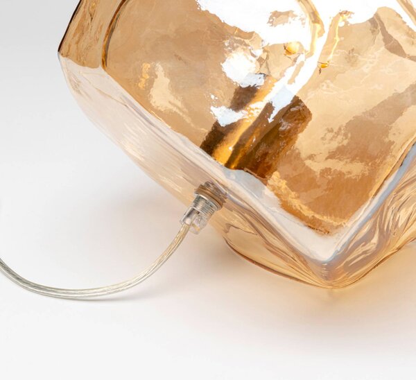 KARE Lampa stołowa design Aura, mosiężny / złoty, salon / jadalnia, szkło, design