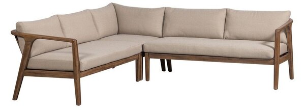 Brązowa tapicerowana sofa ogrodowa (w kształcie litery L) Biam – WOOOD