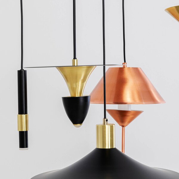 KARE Lampa wisząca designerska Cappelli, możliwość ściemniania, multikolor, salon / jadalnia, metal, design