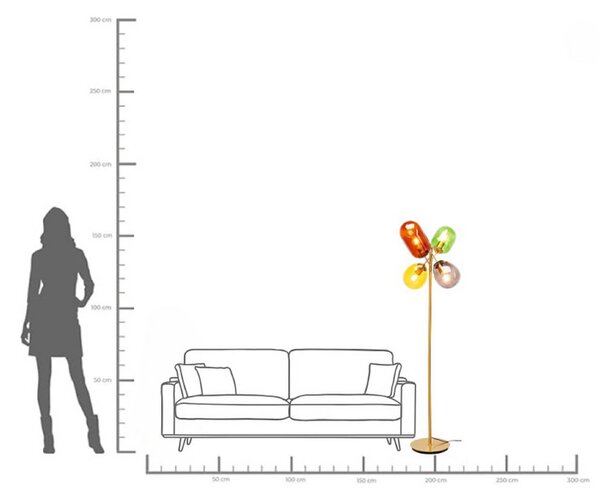 KARE Lampa stojąca designerska Balloon Dance, multikolor, salon / jadalnia, szkło, design