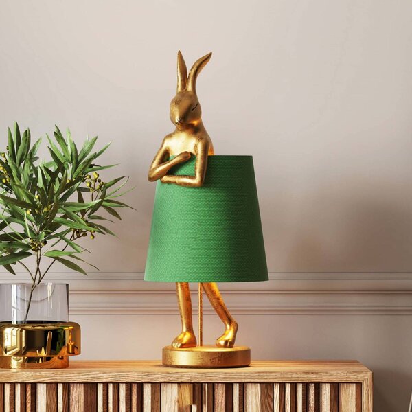 KARE Lampa stołowa Animal Rabbit, mosiężny / złoty, salon / jadalnia, tworzywo sztuczne, design