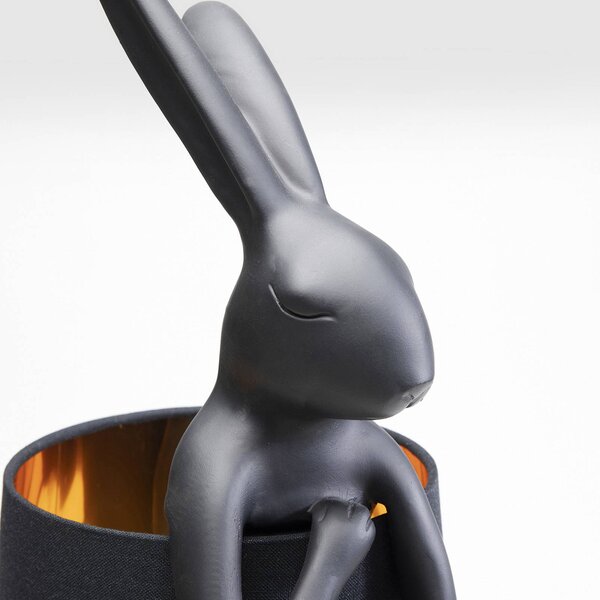 KARE Lampa stołowa Animal Rabbit, czarny, salon / jadalnia, tworzywo sztuczne, design