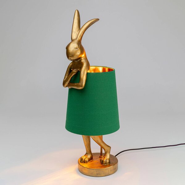 KARE Lampa stołowa Animal Rabbit, mosiężny / złoty, salon / jadalnia, tworzywo sztuczne, design