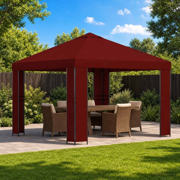 Altana 3 x 3 m bordowy Poliester i Stal 190 gsm