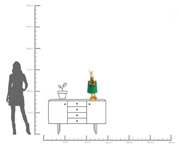 KARE Lampa stołowa Animal Rabbit, mosiężny / złoty, salon / jadalnia, tworzywo sztuczne, design