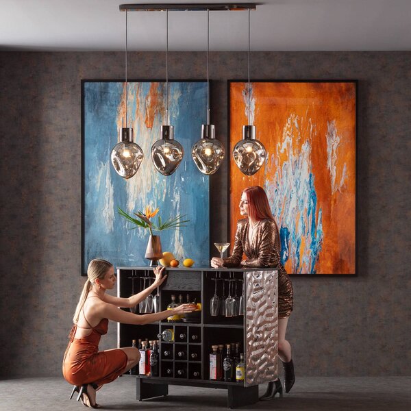 KARE Lampa wisząca designerska Supernova, możliwość ściemniania, aluminiowy / szary / cynkowy, salon / jadalnia, szkło, design