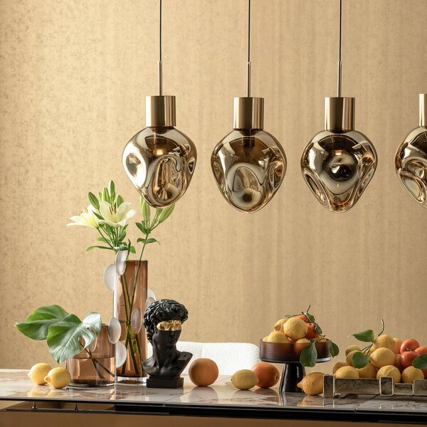 KARE Lampa wisząca designerska Supernova, możliwość ściemniania, mosiężny / złoty, salon / jadalnia, szkło, design