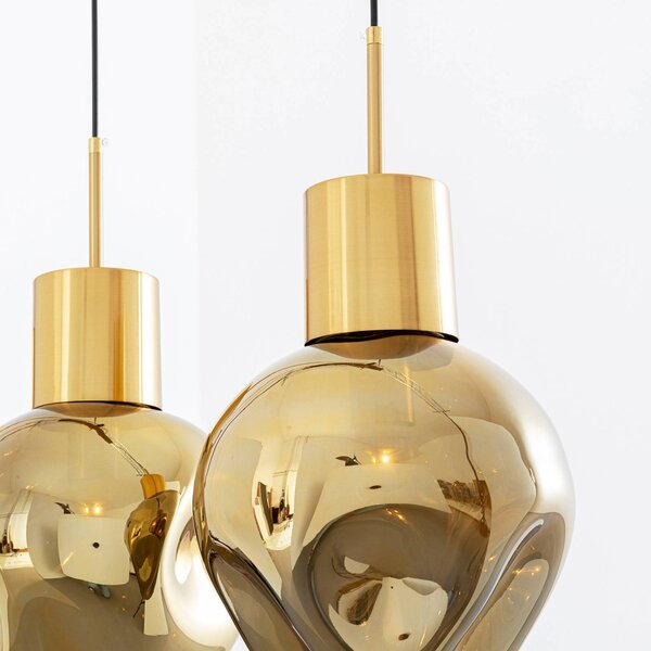 KARE Lampa wisząca designerska Supernova, możliwość ściemniania, mosiężny / złoty, salon / jadalnia, szkło, design