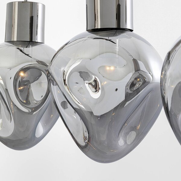 KARE Lampa wisząca designerska Supernova, możliwość ściemniania, aluminiowy / szary / cynkowy, salon / jadalnia, szkło, design