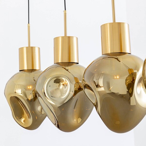KARE Lampa wisząca designerska Supernova, możliwość ściemniania, mosiężny / złoty, salon / jadalnia, szkło, design