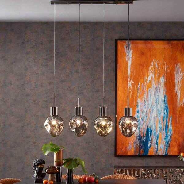 KARE Lampa wisząca designerska Supernova, możliwość ściemniania, aluminiowy / szary / cynkowy, salon / jadalnia, szkło, design
