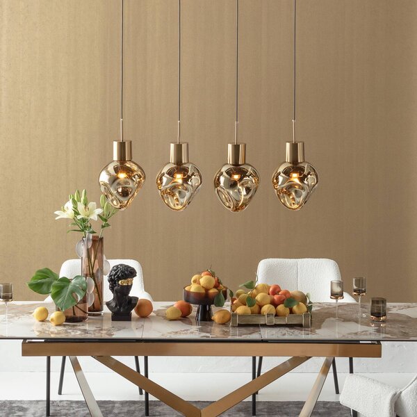 KARE Lampa wisząca designerska Supernova, możliwość ściemniania, mosiężny / złoty, salon / jadalnia, szkło, design