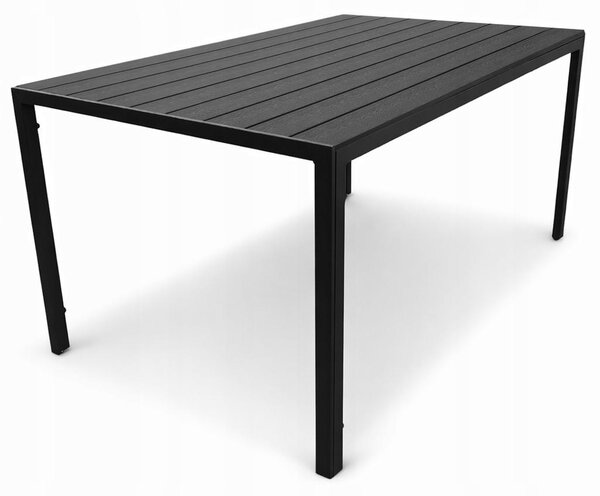 Nowoczesny stó ogrodowy na taras z blatem polywood ALLEN-ST 150x90 czarny