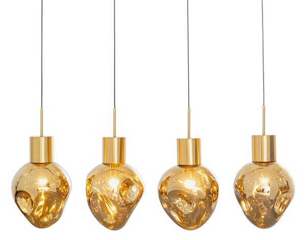 KARE Lampa wisząca designerska Supernova, możliwość ściemniania, mosiężny / złoty, salon / jadalnia, szkło, design