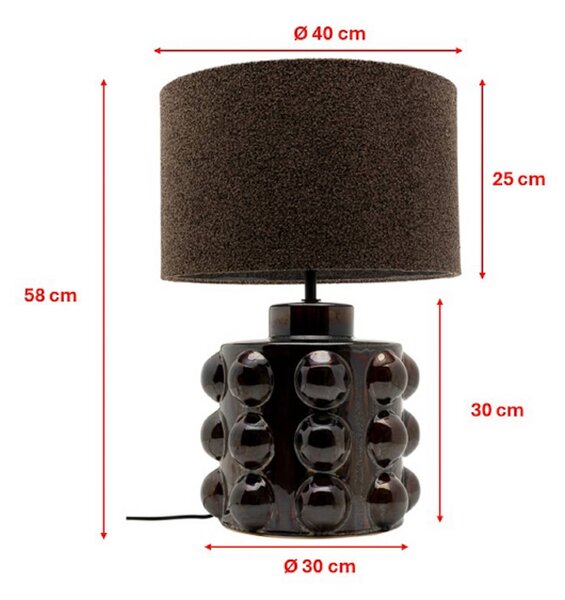 KARE Lampa stołowa design Calamaro, brązowy / rdzawy, salon / jadalnia, ceramika, design