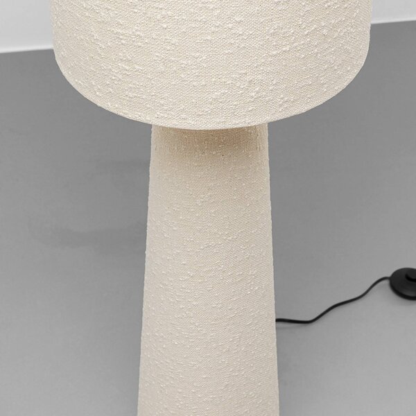 KARE Lampa stojąca designerska Marleen, kremowy / amber, salon / jadalnia, tkanina / materiał / jedwab, design