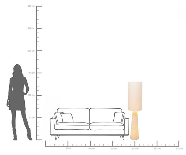KARE Lampa stojąca designerska Marleen, kremowy / amber, salon / jadalnia, tkanina / materiał / jedwab, design