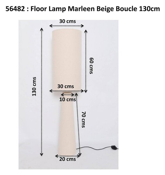 KARE Lampa stojąca designerska Marleen, kremowy / amber, salon / jadalnia, tkanina / materiał / jedwab, design