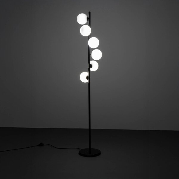 KARE Lampa stojąca designerska Scala Balls, czarny, salon / jadalnia, szkło, design