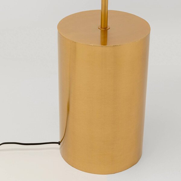 KARE Lampa stojąca designerska Loungy, mosiężny / złoty, salon / jadalnia, metal, design
