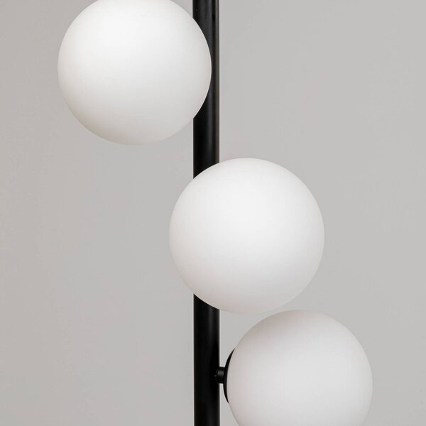 KARE Lampa stojąca designerska Scala Balls, czarny, salon / jadalnia, szkło, design