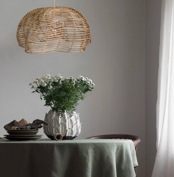 PR Home Lampa wisząca Mayla, możliwość ściemniania, jasne drewno, salon / jadalnia, drewno