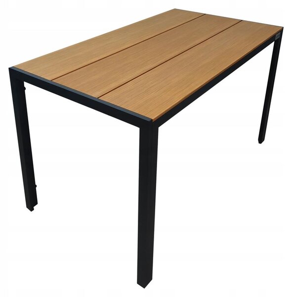 Aluminiowy stó ogrodowy taras blatem polywood Allen Pro 130x70 naturalny
