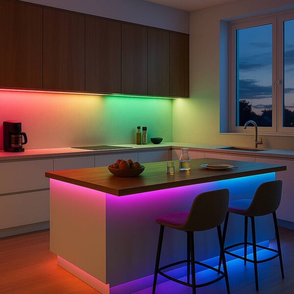 Calex Taśma LED Vista, długość 10 m, RGB, pilot CCT możliwość ściemniania, biały / opal, salon / jadalnia, tworzywo sztuczne, nowoczesny