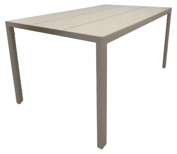 Aluminiowy stó ogrodowy na taras z blatem polywood Allen Pro 130x70 taupe
