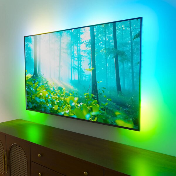Calex Zestaw Smart HDMI Sync Box z taśmą LED, 250 cm, RGBW Set, możliwość ściemniania, biały / opal, salon / jadalnia, tworzywo sztuczne, nowoczesny