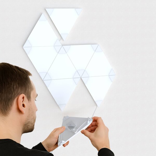 Calex Smart LED kinkiet TRIANGLES, 9-częściowy, RGBW, ściemniany możliwość ściemniania, biały / opal, salon / jadalnia, tworzywo sztuczne, nowoczesny