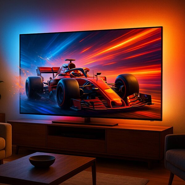 Calex Zestaw Smart HDMI Sync Box z taśmą LED, 250 cm, RGBW Set, możliwość ściemniania, biały / opal, salon / jadalnia, tworzywo sztuczne, nowoczesny