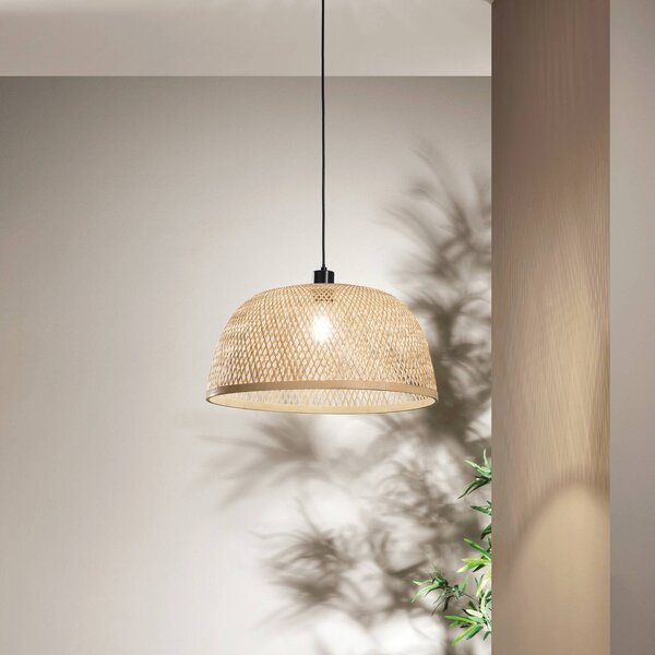 Luce Ambiente Design Lampa wisząca Bamboo, możliwość ściemniania, brązowy / rdzawy, salon / jadalnia, bambus