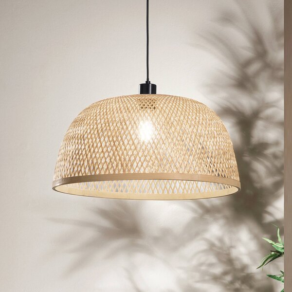 Luce Ambiente Design Lampa wisząca Bamboo, możliwość ściemniania, brązowy / rdzawy, salon / jadalnia, bambus